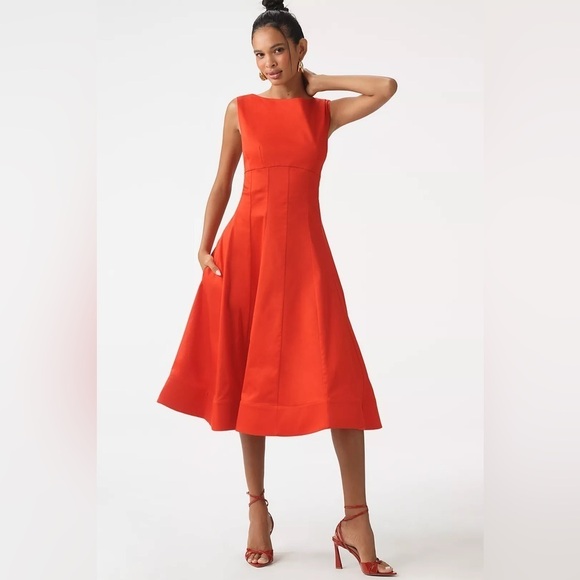 Anthropologie Dresses & Skirts - NWT! By Anthropologie Boat-Neck Drop-Waist Midi Dress -Multiple Sizes 💎